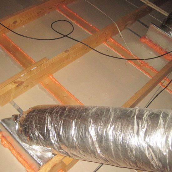 foaming attic floor air leaks