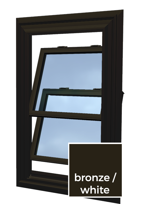 Bronze/White Vinly Replacement Window Frames