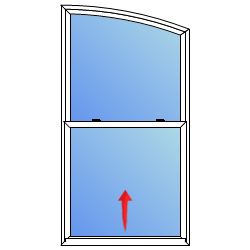 Half Operational Extended Arch Replacement Windows